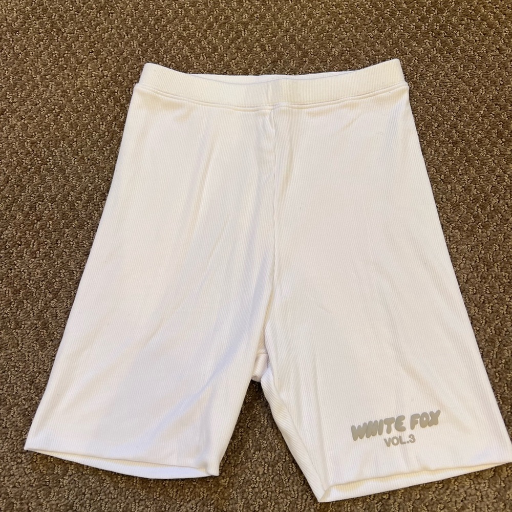 White Fox Ribbed Bike Shorts